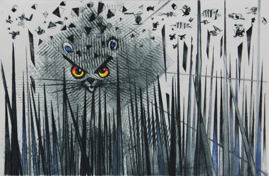 Cat, gravure de Jean-Marie Munier