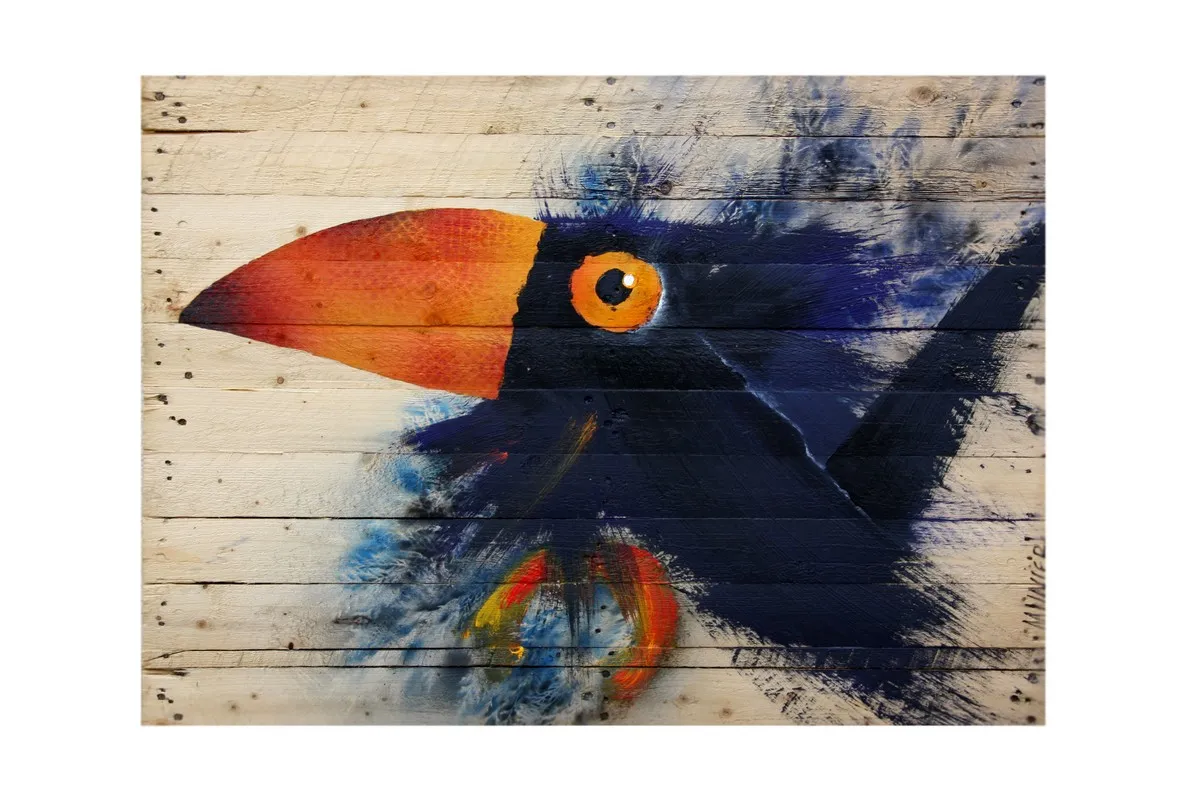 Le toucan bleu, peinture de Jean-Marie Munier