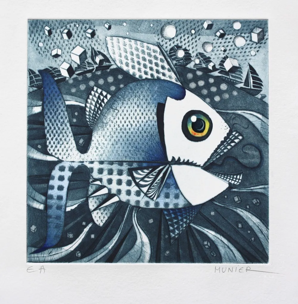 Poisson bateaux, gravure de Jean-Marie Munier
