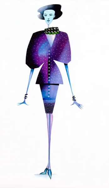 Tailleur mauve, illustration de Jean-Marie Munier